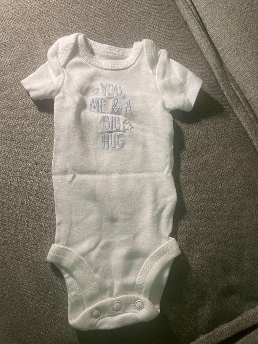Preemie Carters Just One You White 'You, Me & A Big Hug' Baby One-Piece Bodysuit